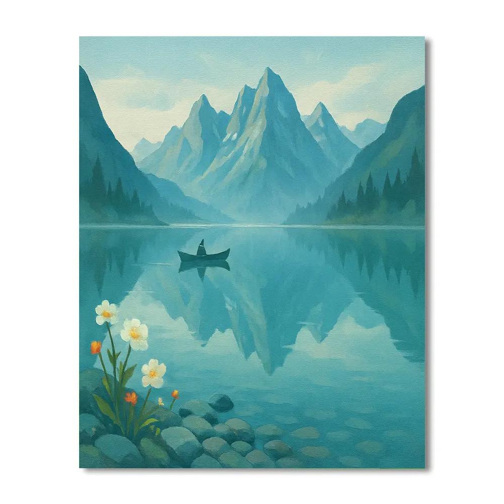 Mountain Lake Morning Mirror Paint by numbers kits