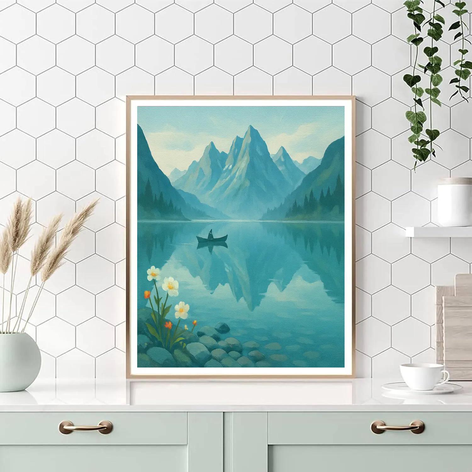 Mountain Lake Morning Mirror Paint by numbers kits