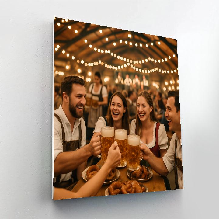 Oktoberfest Communal Beer Tent Cheers painting number kit