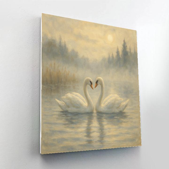 Misty Swan Lake Serenade Paint by numbers kits