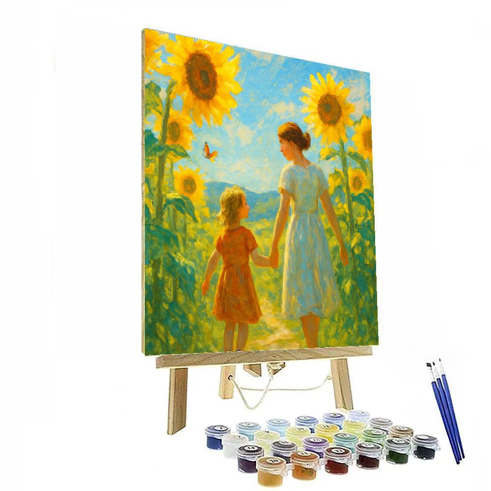 Sunflower Field Walk Together Paint by numbers kits