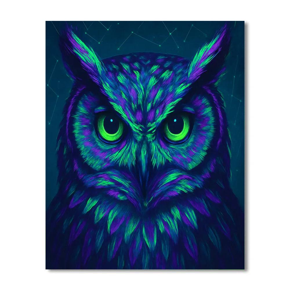 Electric Owl Gaze paint by numbers