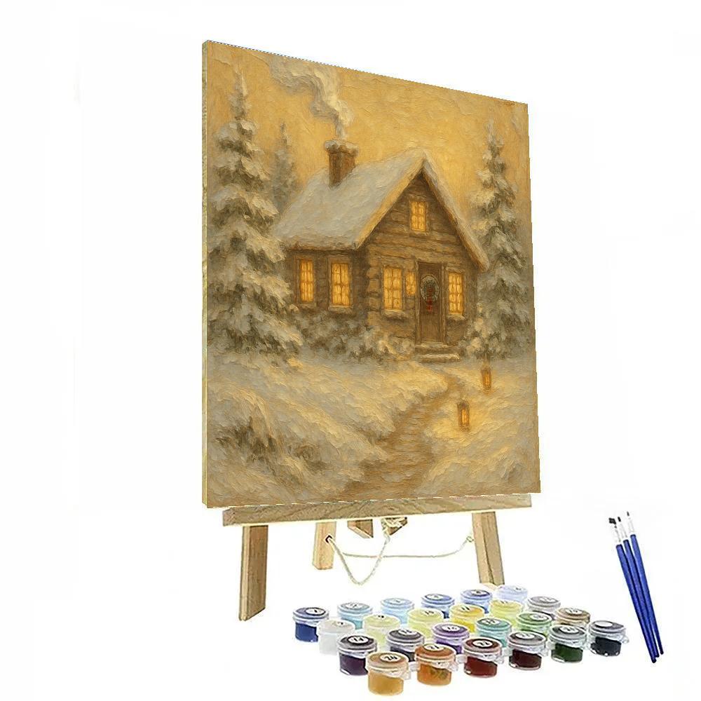 Cozy Cabin Chimney Glow Paint by numbers kits