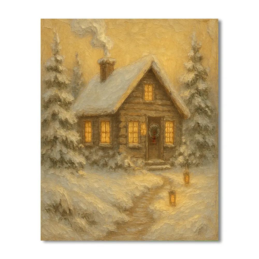 Cozy Cabin Chimney Glow Paint by numbers kits