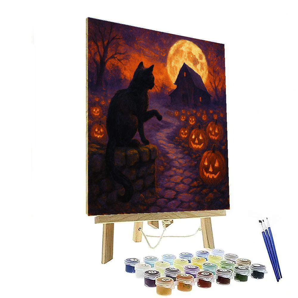 Moonlit Pumpkin Watch DIY paint by numbers