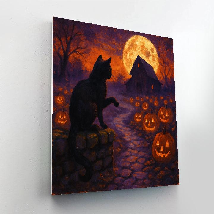 Moonlit Pumpkin Watch DIY paint by numbers