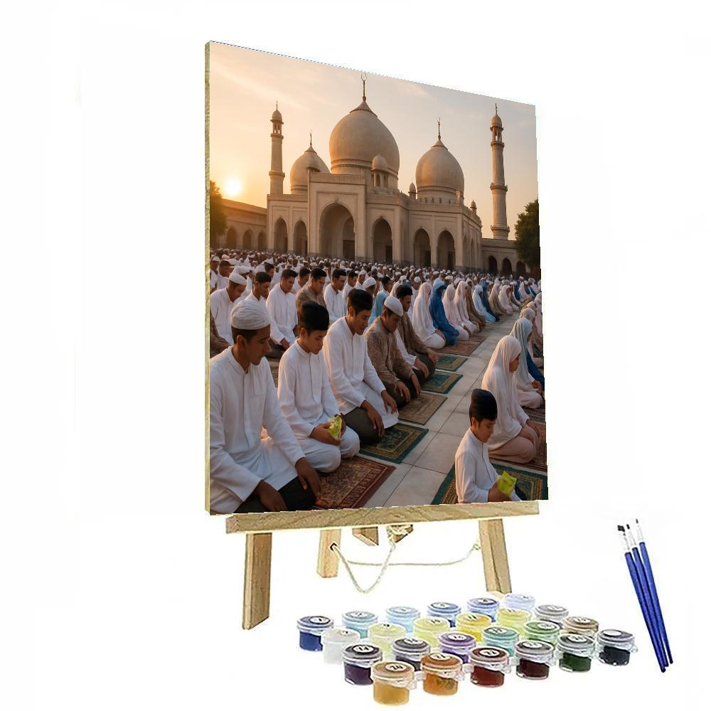 Eid Al Fitr Communal Prayer On Mosque Grounds painting number kit