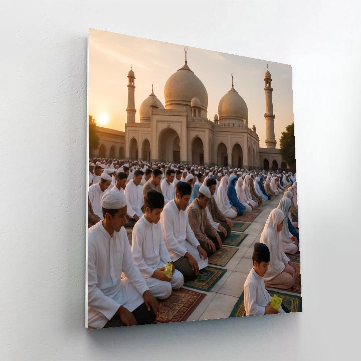 Eid Al Fitr Communal Prayer On Mosque Grounds painting number kit