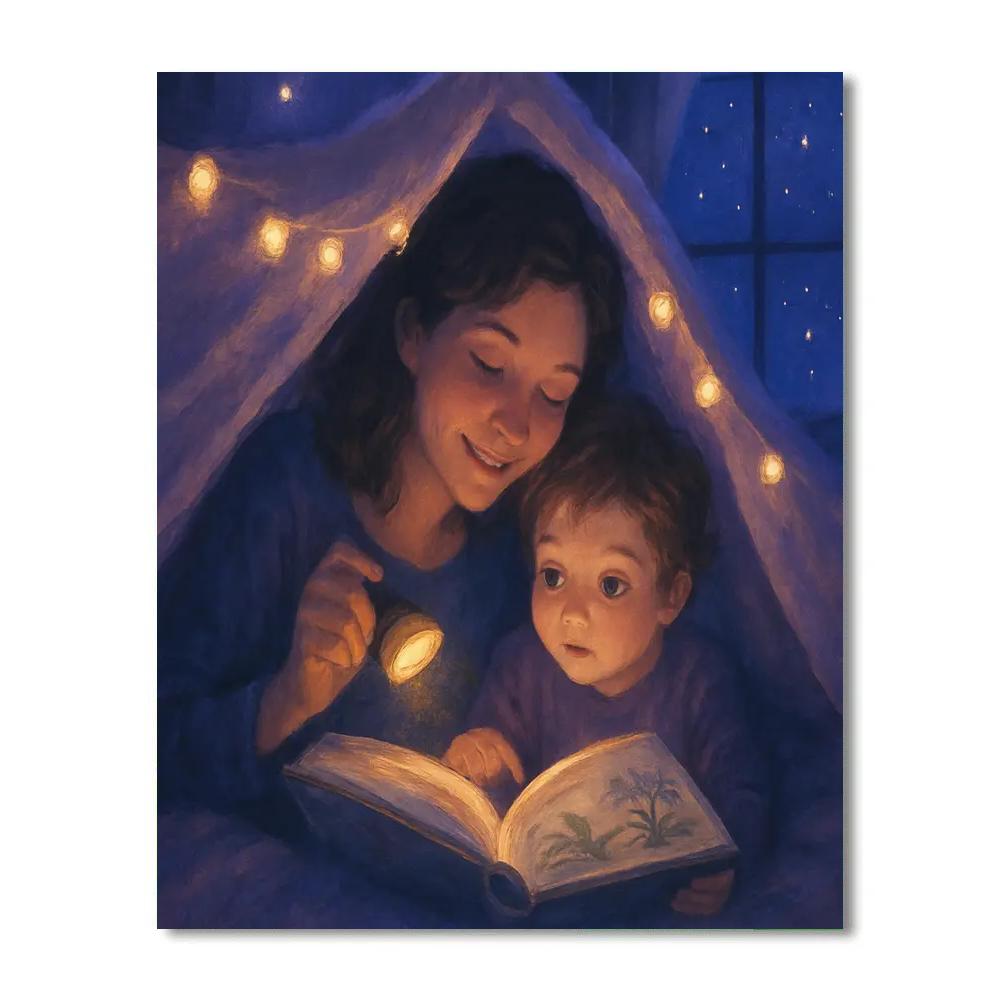 Midnight Storytime Under Stars Paint by numbers art