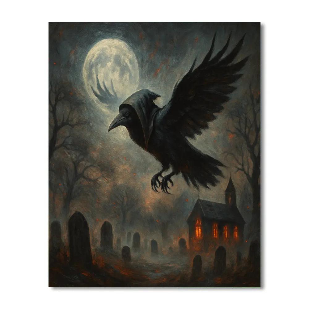 Raven Over Old Grave Lane Paint by numbers kits