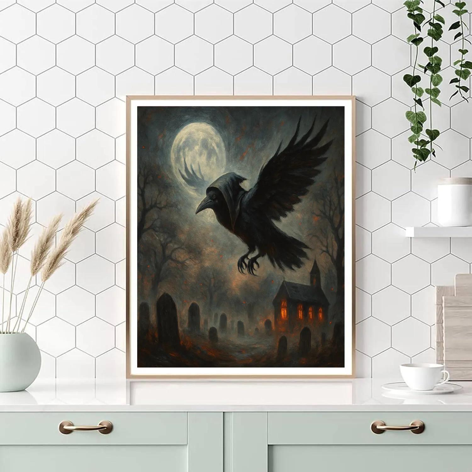 Raven Over Old Grave Lane Paint by numbers kits