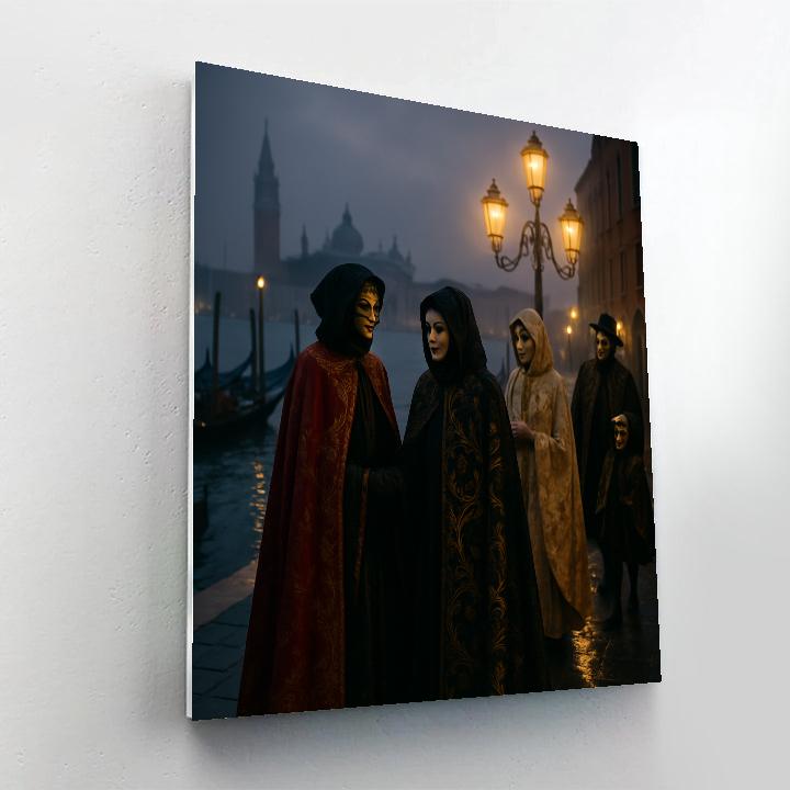 Carnival Of Venice Masked Procession At Dusk Numbered painting kits