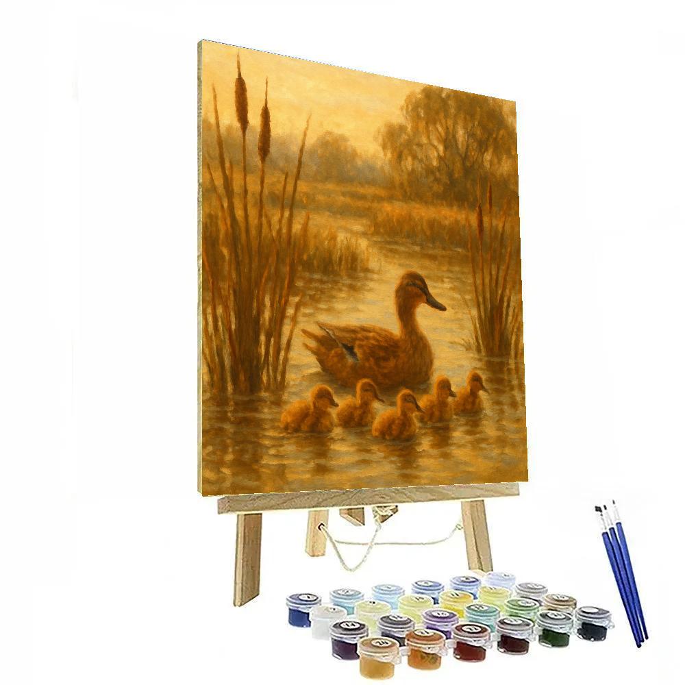 Ducks In A Sunlit Marsh paint by color