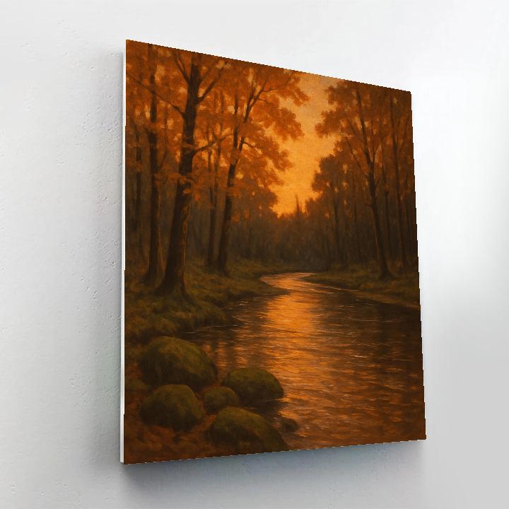 River Bend At Amber Twilight paint by color