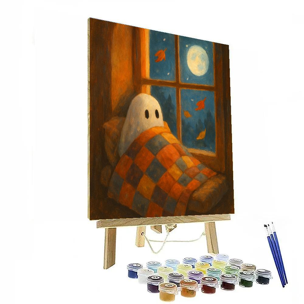 Ghostly Window Quilt paint by number