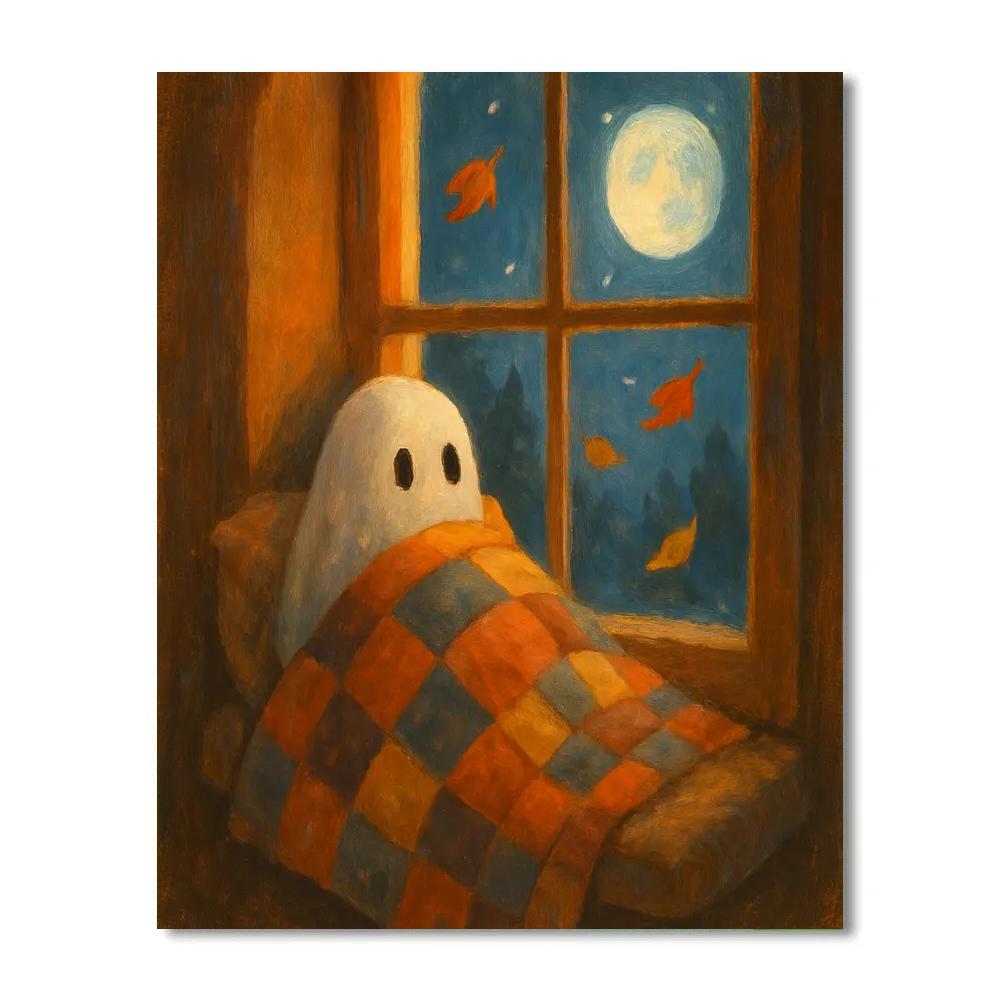 Ghostly Window Quilt paint by number