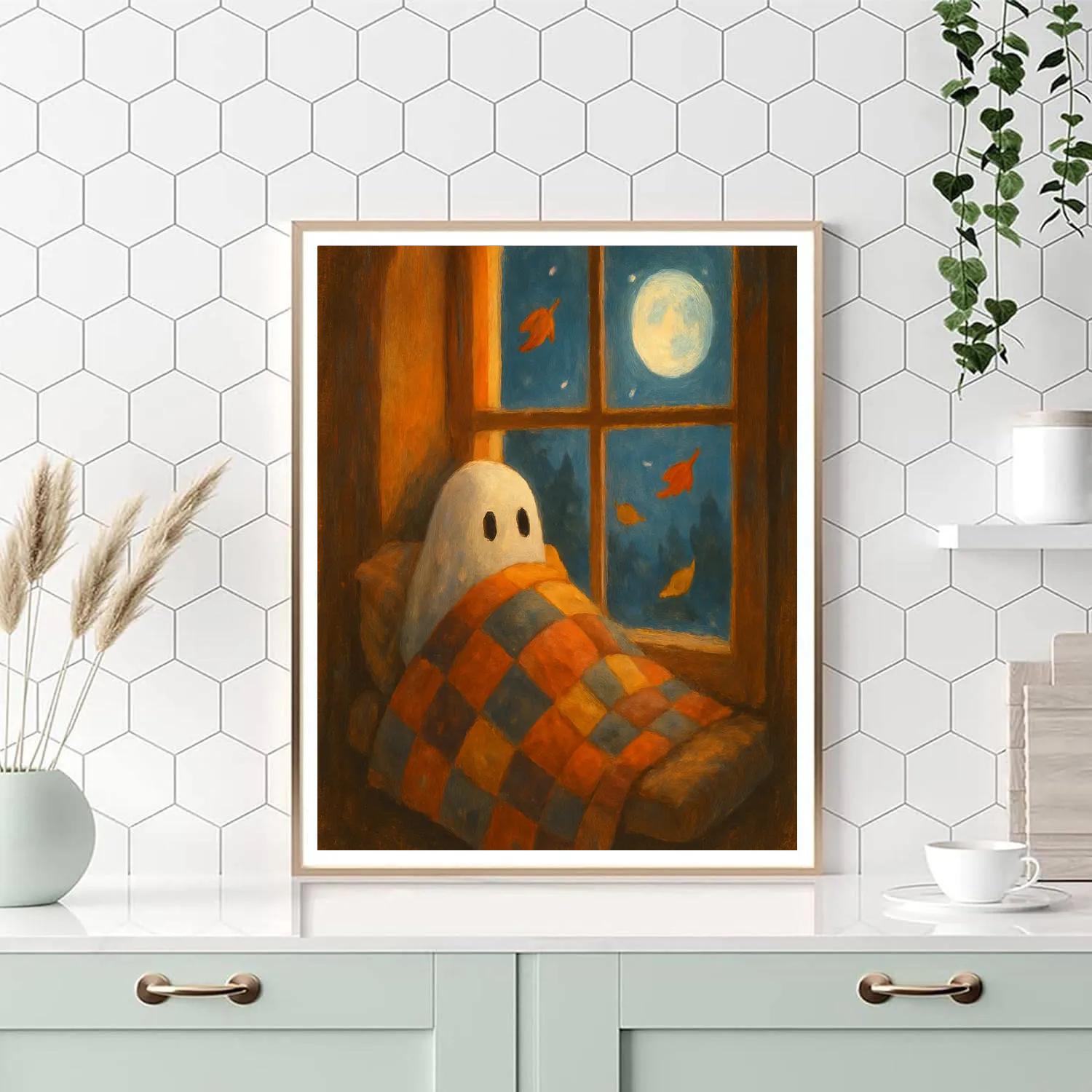 Ghostly Window Quilt paint by number