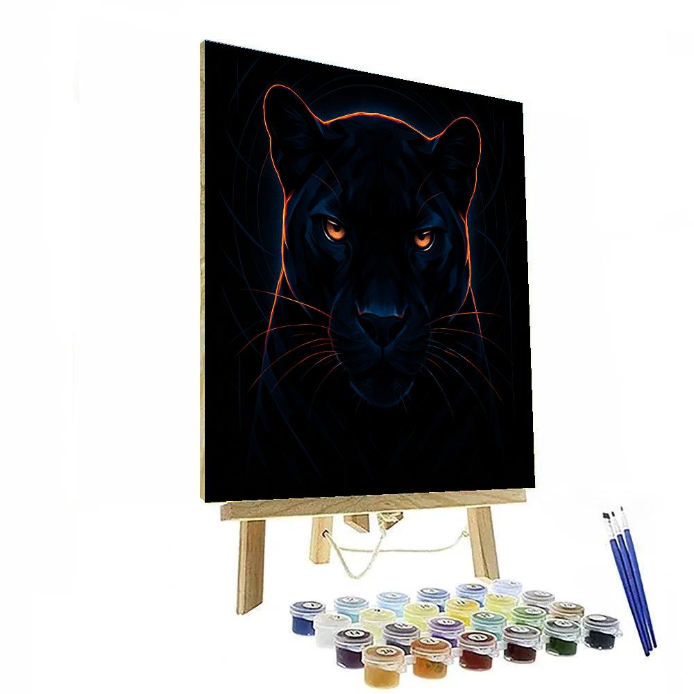 Midnight Panther Bloom painting number kit