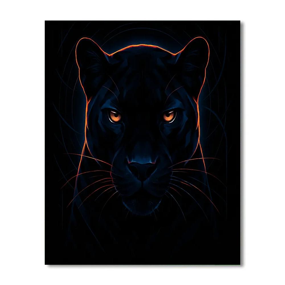 Midnight Panther Bloom painting number kit