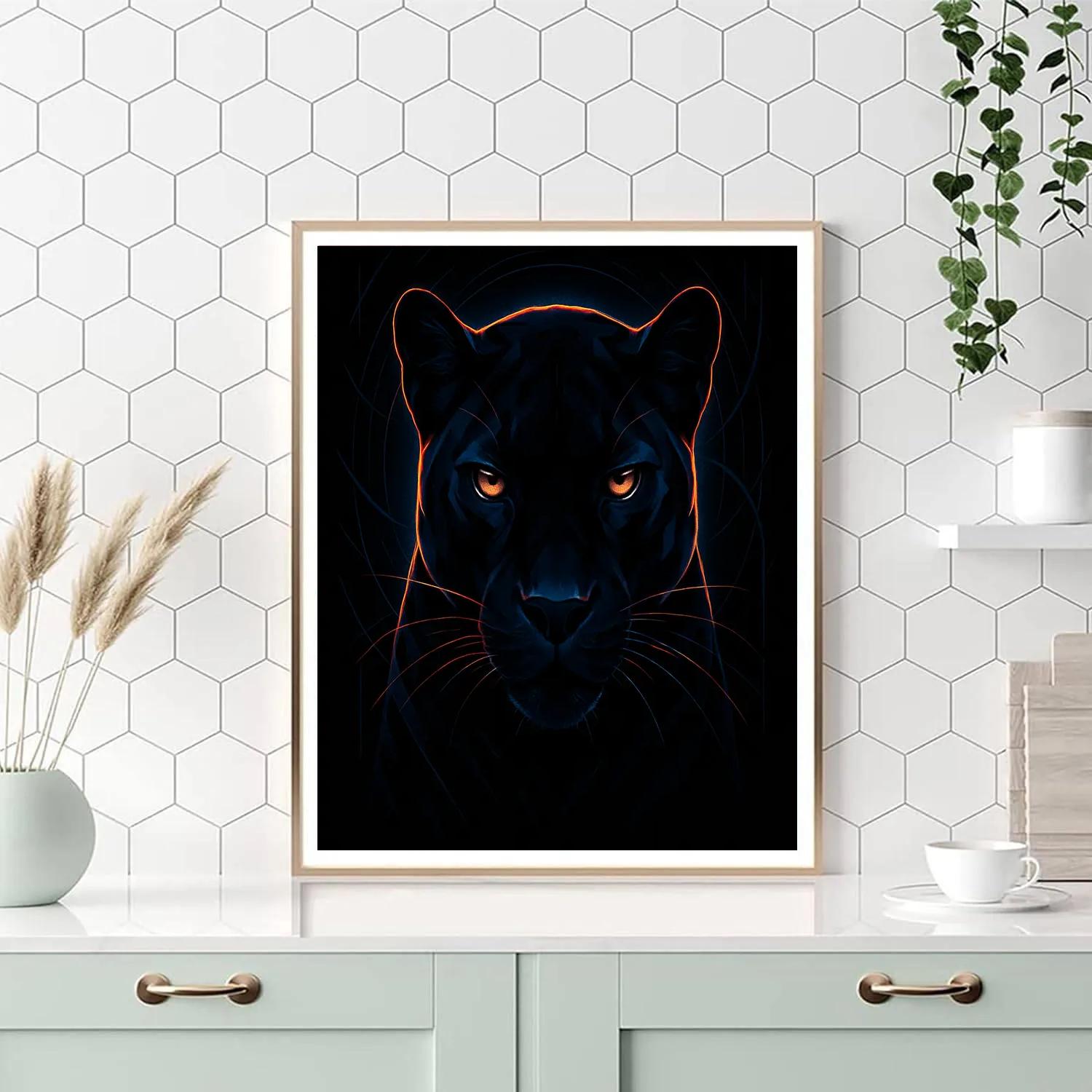 Midnight Panther Bloom painting number kit
