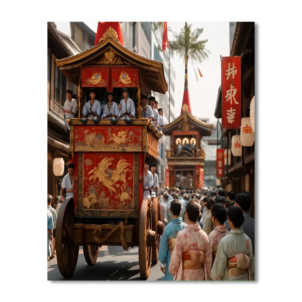 Gion Matsuri Yamaboko Floats Street Passage Numbered painting kits
