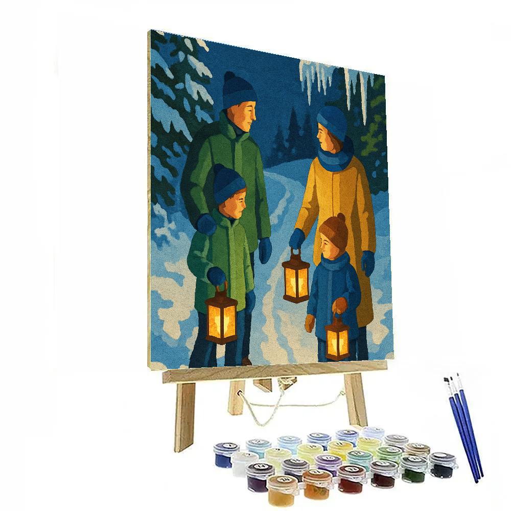 Icicle Lantern Walk Numbered painting kits