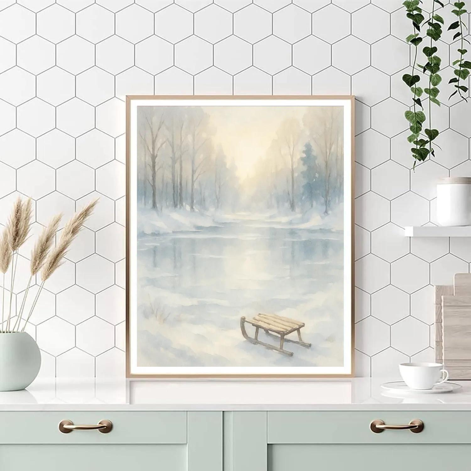 Winter Quiet Pond Paint by numbers kits