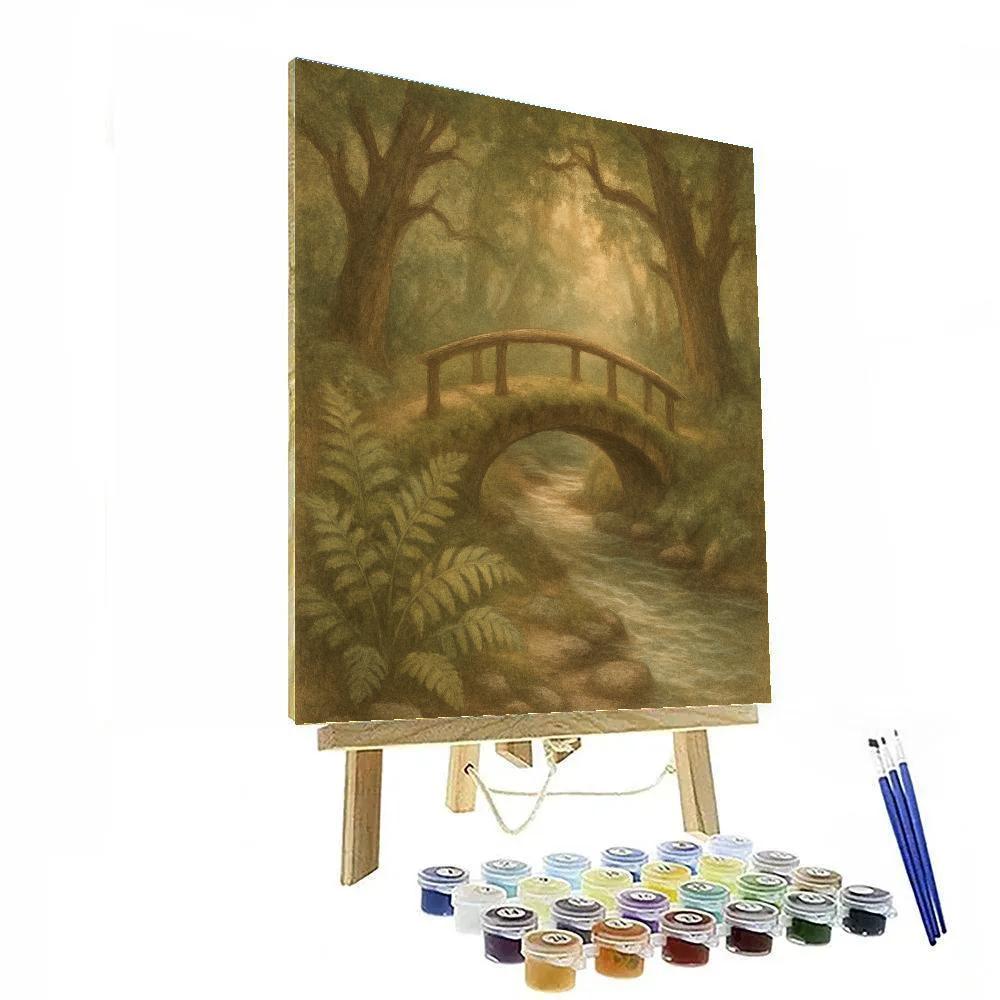 Hidden Glen With Mossy Bridge Number painting