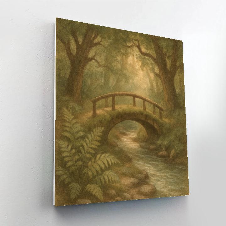 Hidden Glen With Mossy Bridge Number painting