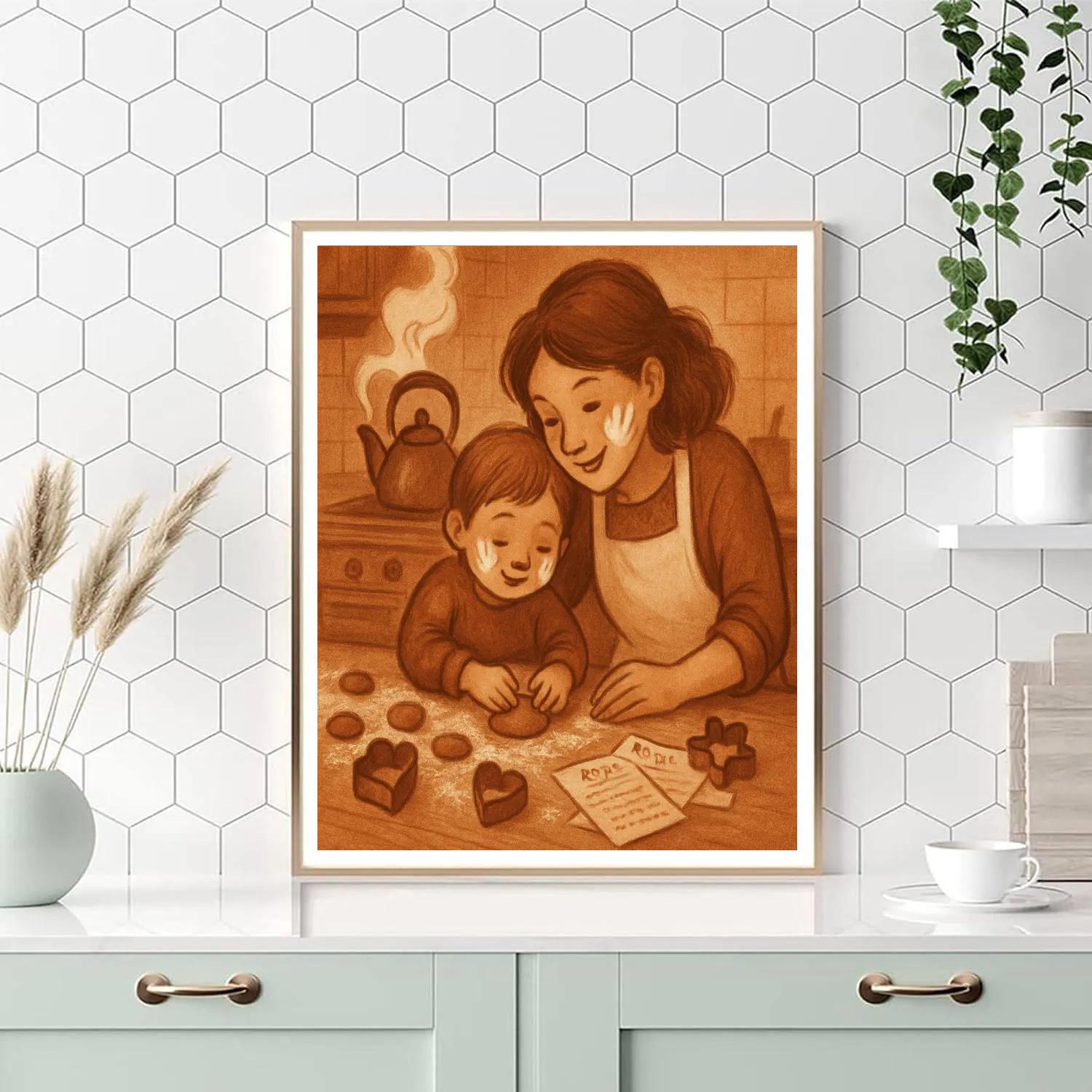 Rainy Day Kitchen Baking Bond painting number kit