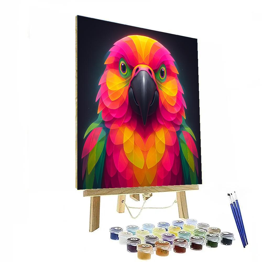 Prismatic Parrot Face Numbered painting kits