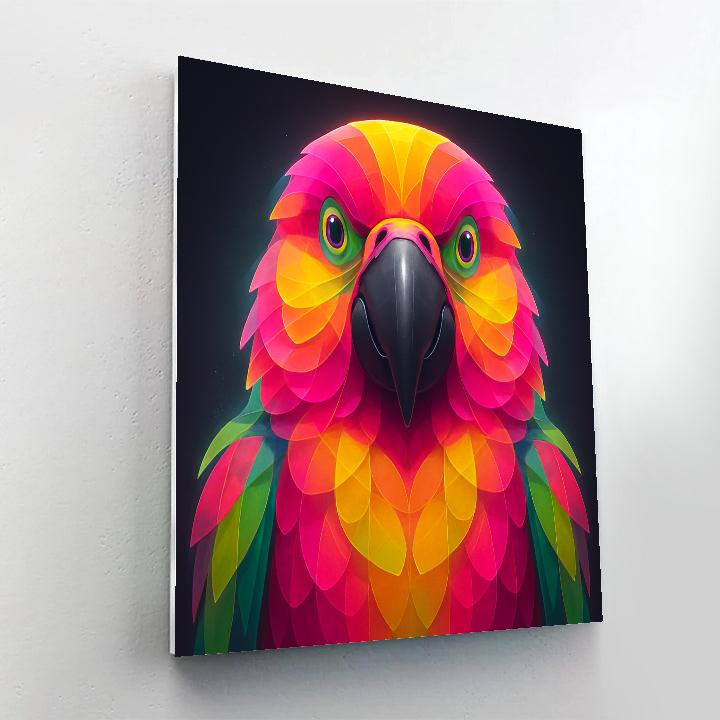 Prismatic Parrot Face Numbered painting kits