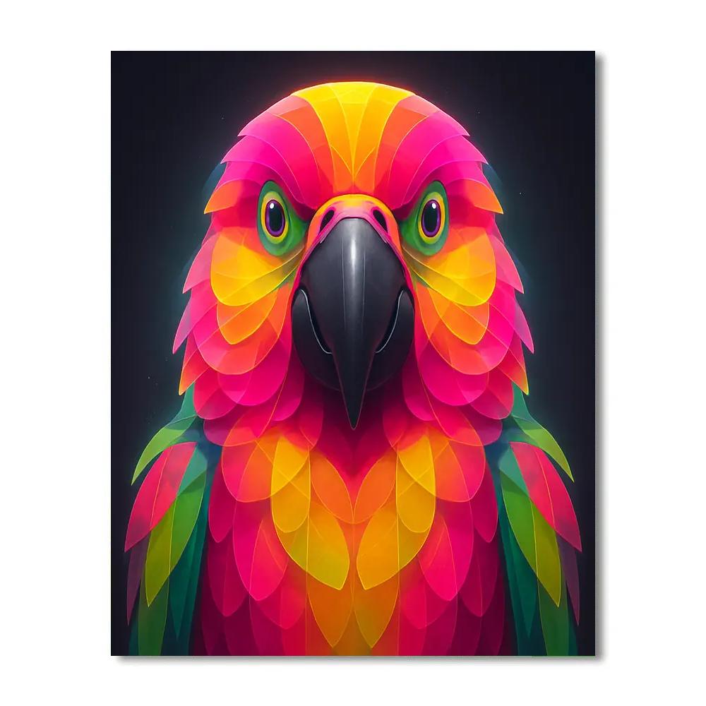 Prismatic Parrot Face Numbered painting kits