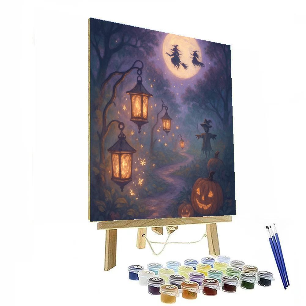 Lanterns Along Witching Path Paint by numbers art