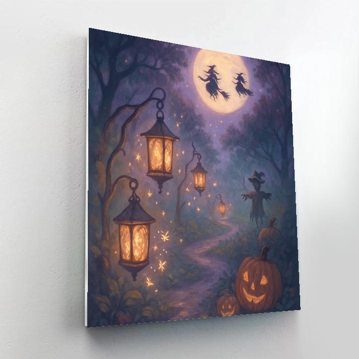 Lanterns Along Witching Path Paint by numbers art