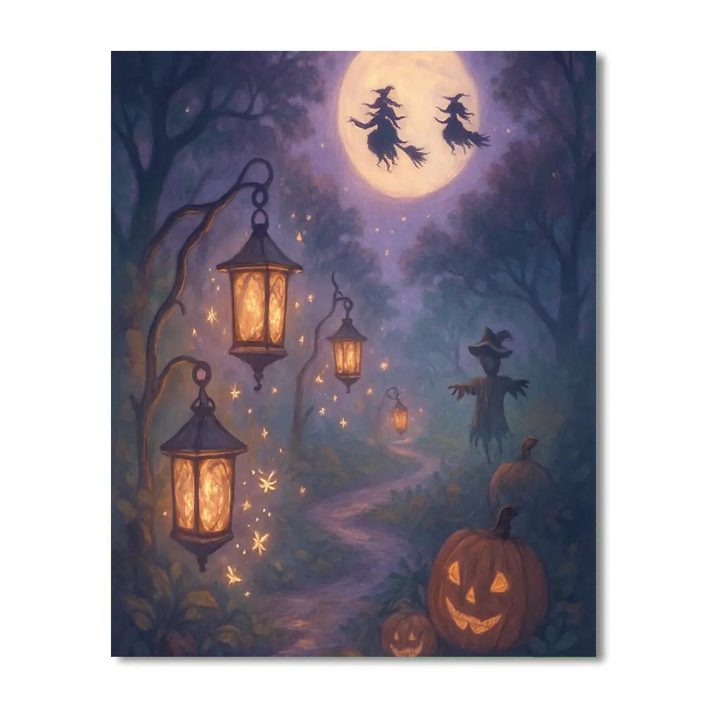 Lanterns Along Witching Path Paint by numbers art