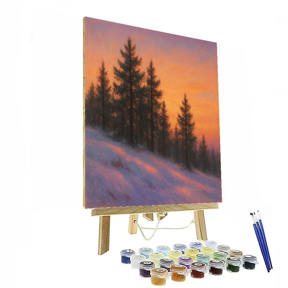 Pine Ridge At Golden Sunset Numbered painting kits