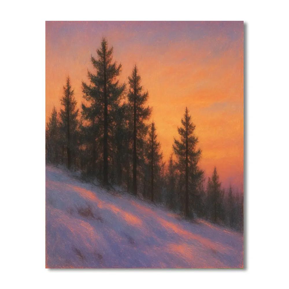 Pine Ridge At Golden Sunset Numbered painting kits