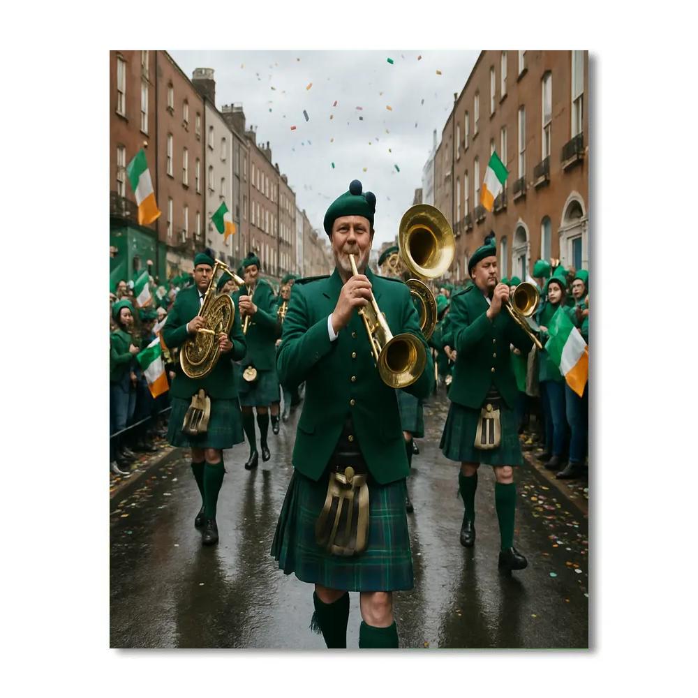 St. Patrick Parade Through Dublin Streets Paint by numbers art