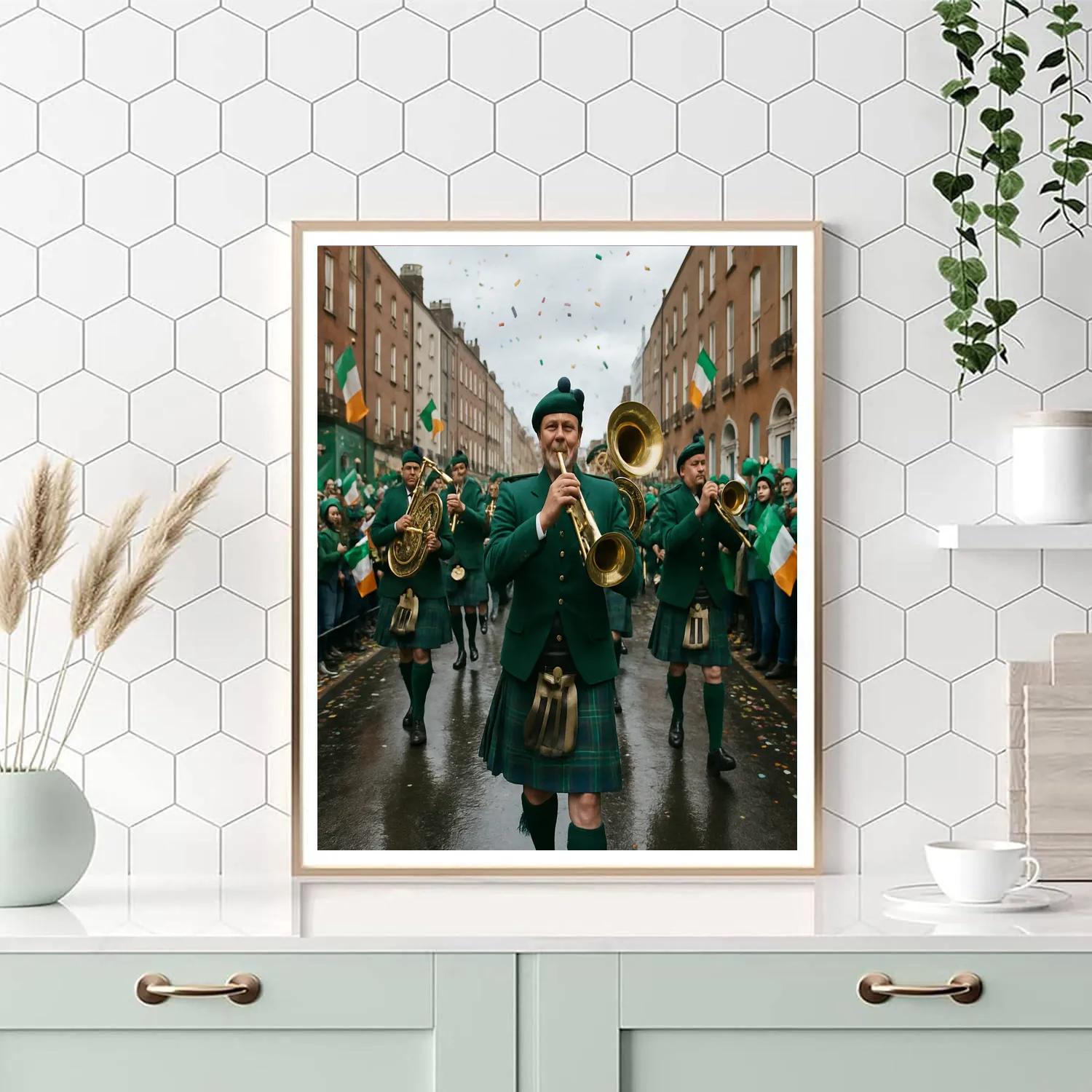 St. Patrick Parade Through Dublin Streets Paint by numbers art