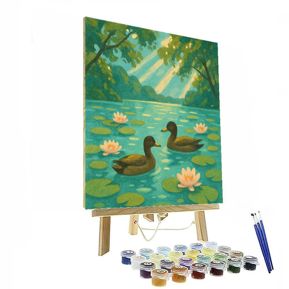 Summer Lily Lake Retreat Numbered painting kits