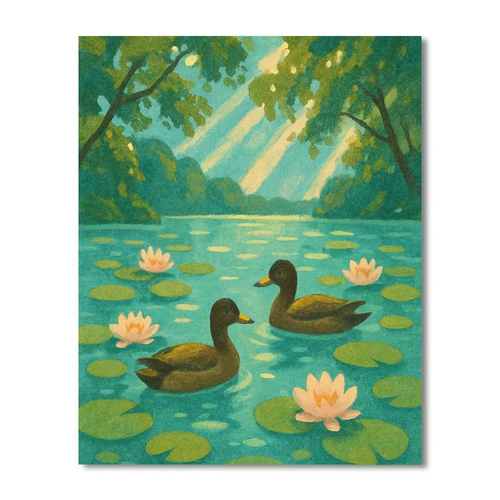 Summer Lily Lake Retreat Numbered painting kits