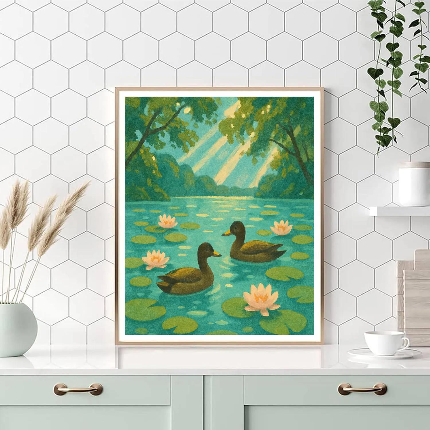 Summer Lily Lake Retreat Numbered painting kits