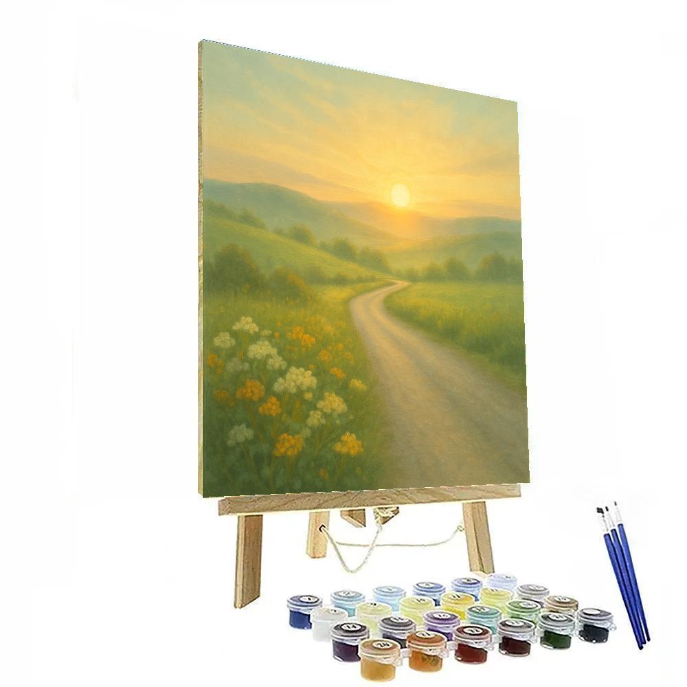 Sunlit Hills And Lavender Road Numbered painting kits