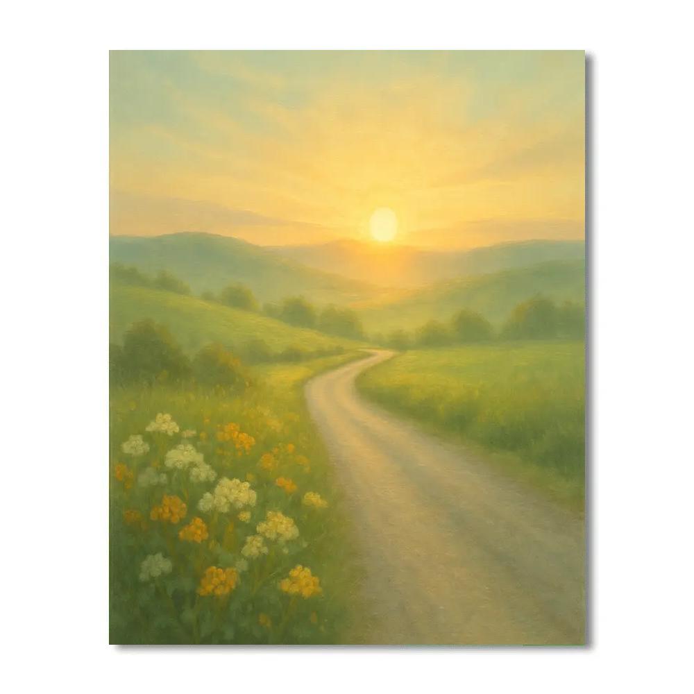 Sunlit Hills And Lavender Road Numbered painting kits