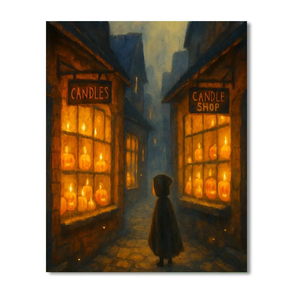 Cozy Alley Of Candle Shops Number painting