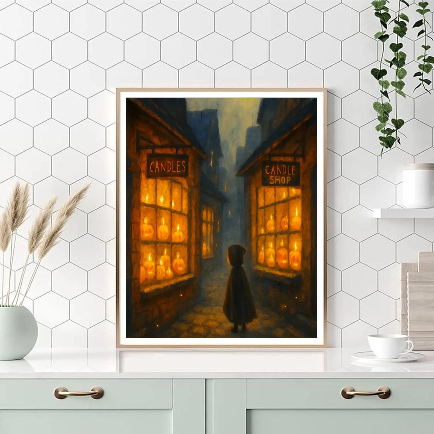 Cozy Alley Of Candle Shops Number painting