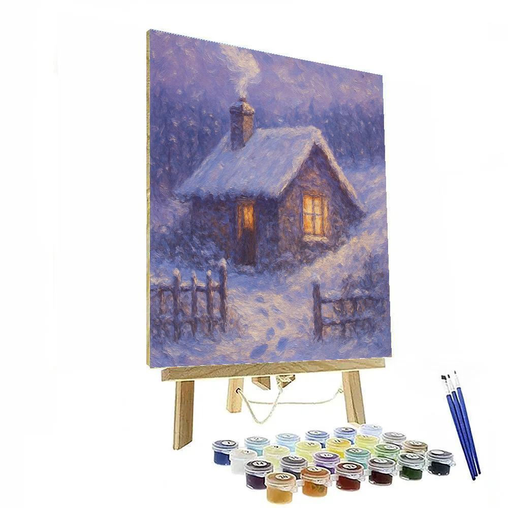 Cottage Smoke And Frosted Windows Painting by numbers kit