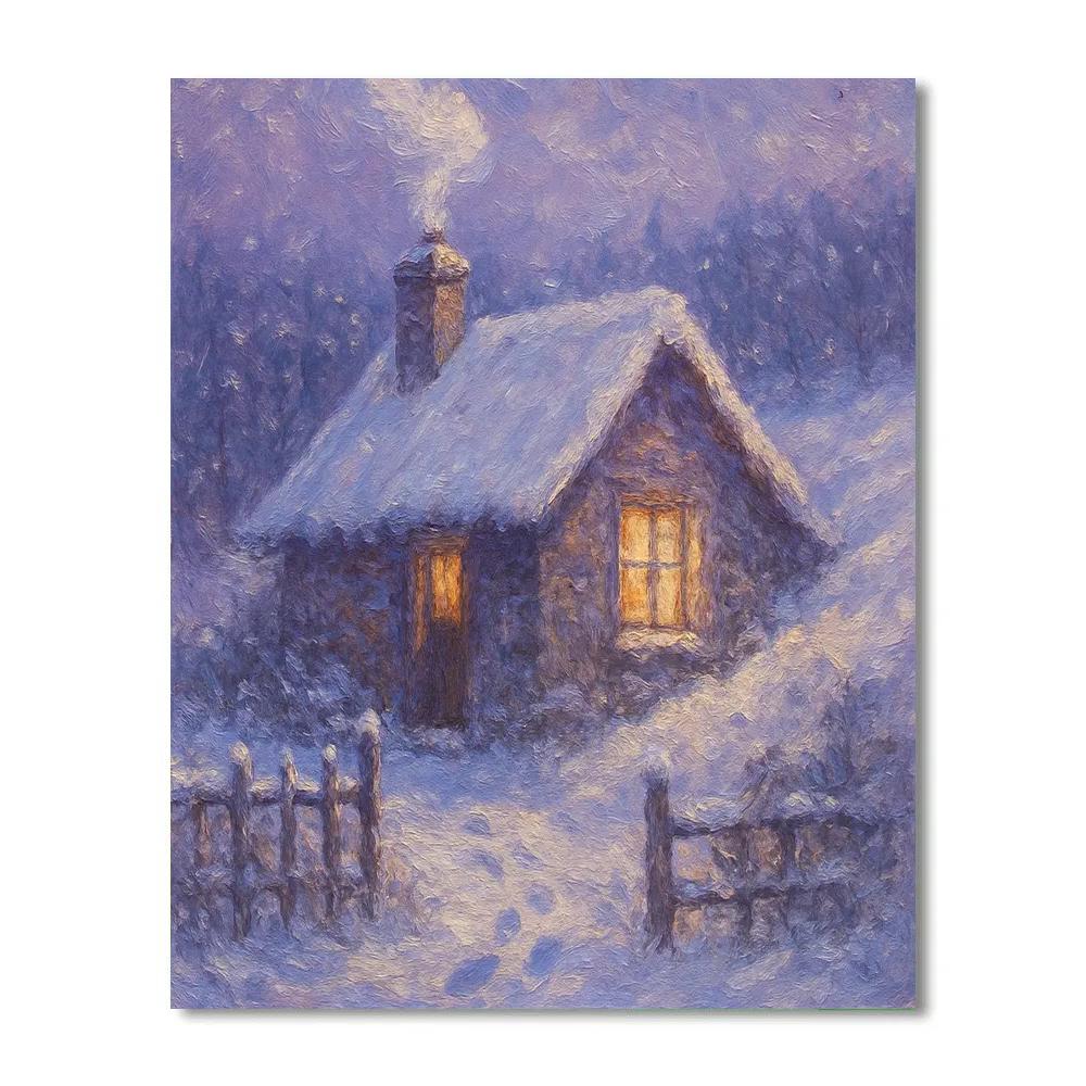 Cottage Smoke And Frosted Windows Painting by numbers kit