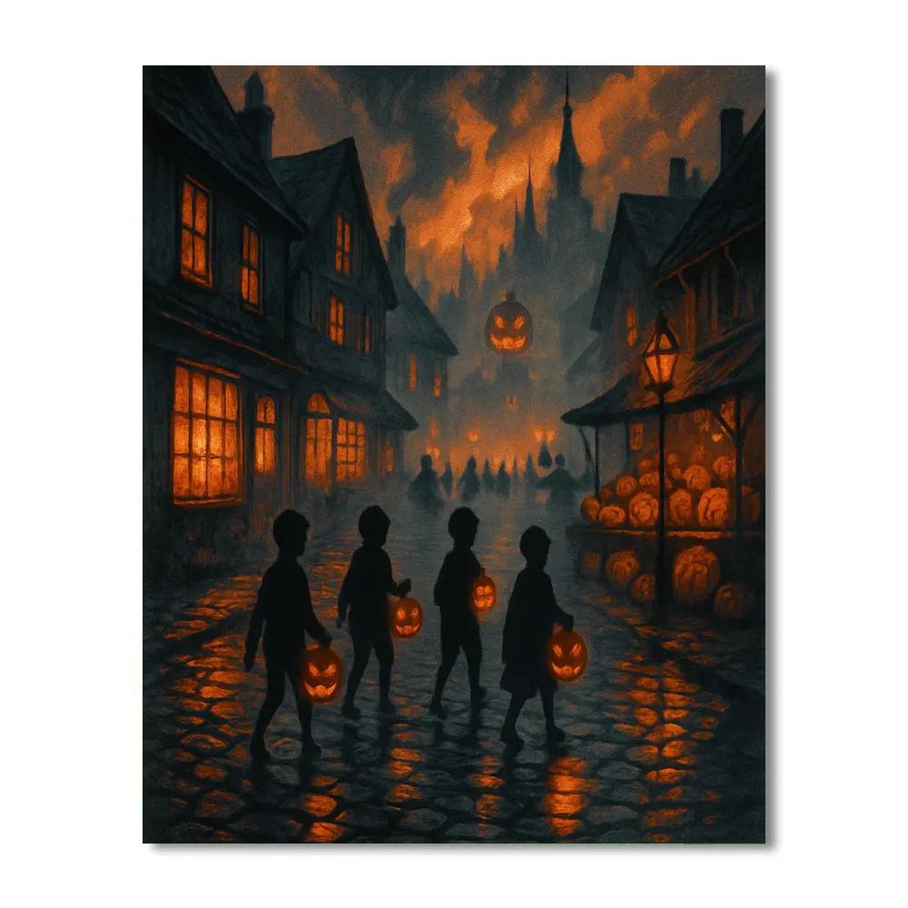 Cobblestone Lantern Parade Paint by numbers kits